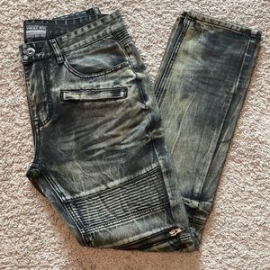 Black Acid Wash Denim Jeans